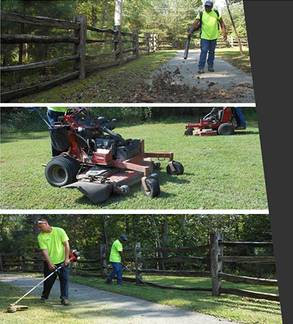 mowing edging mulch trimming planting property maintenance